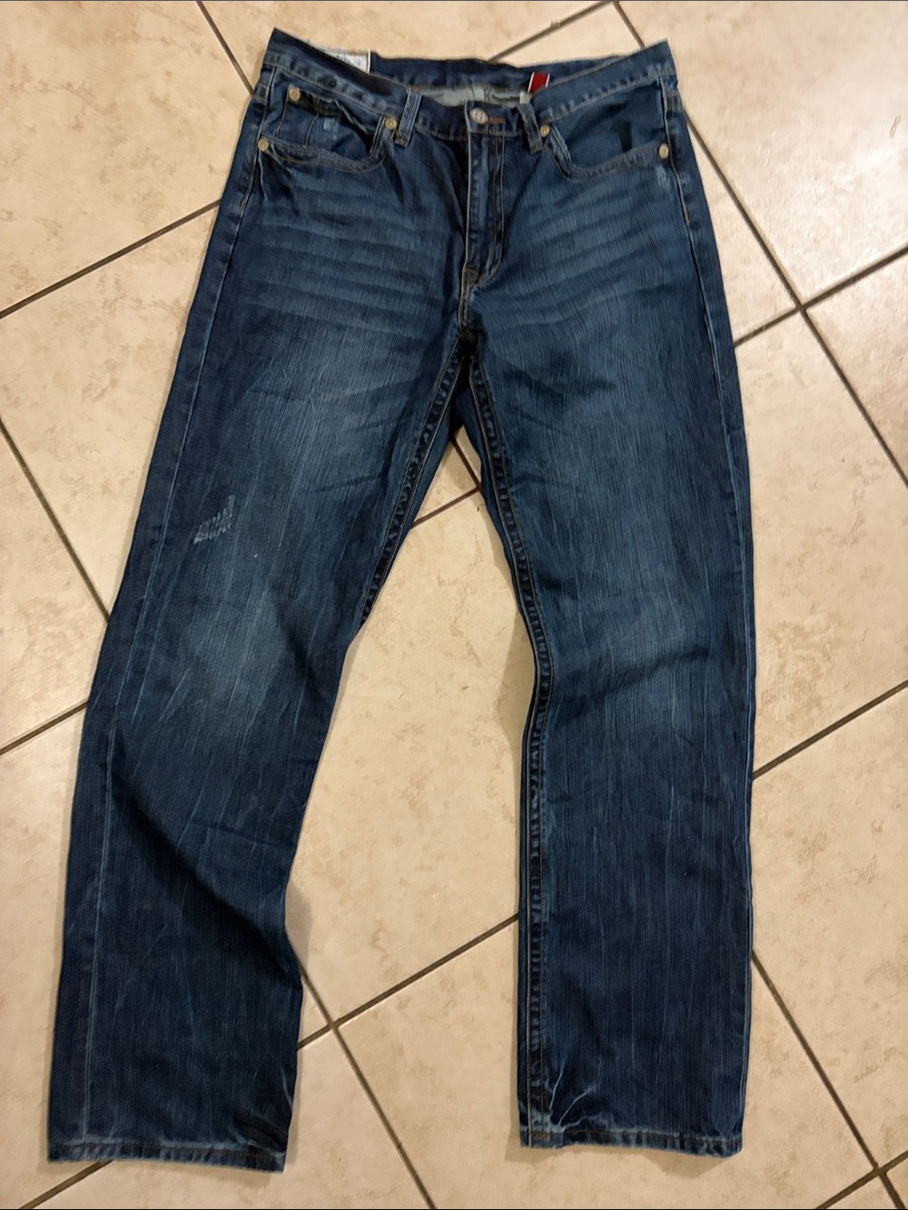 JHON B STETSON Classic Straight-Leg Men's Jeans in Dark Blue